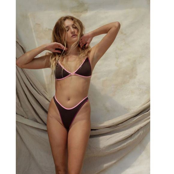 NWT Stone Fox Swim Moon Bikini Bottom, Thong, Color Block Resort Combo, size XL - Picture 11 of 16